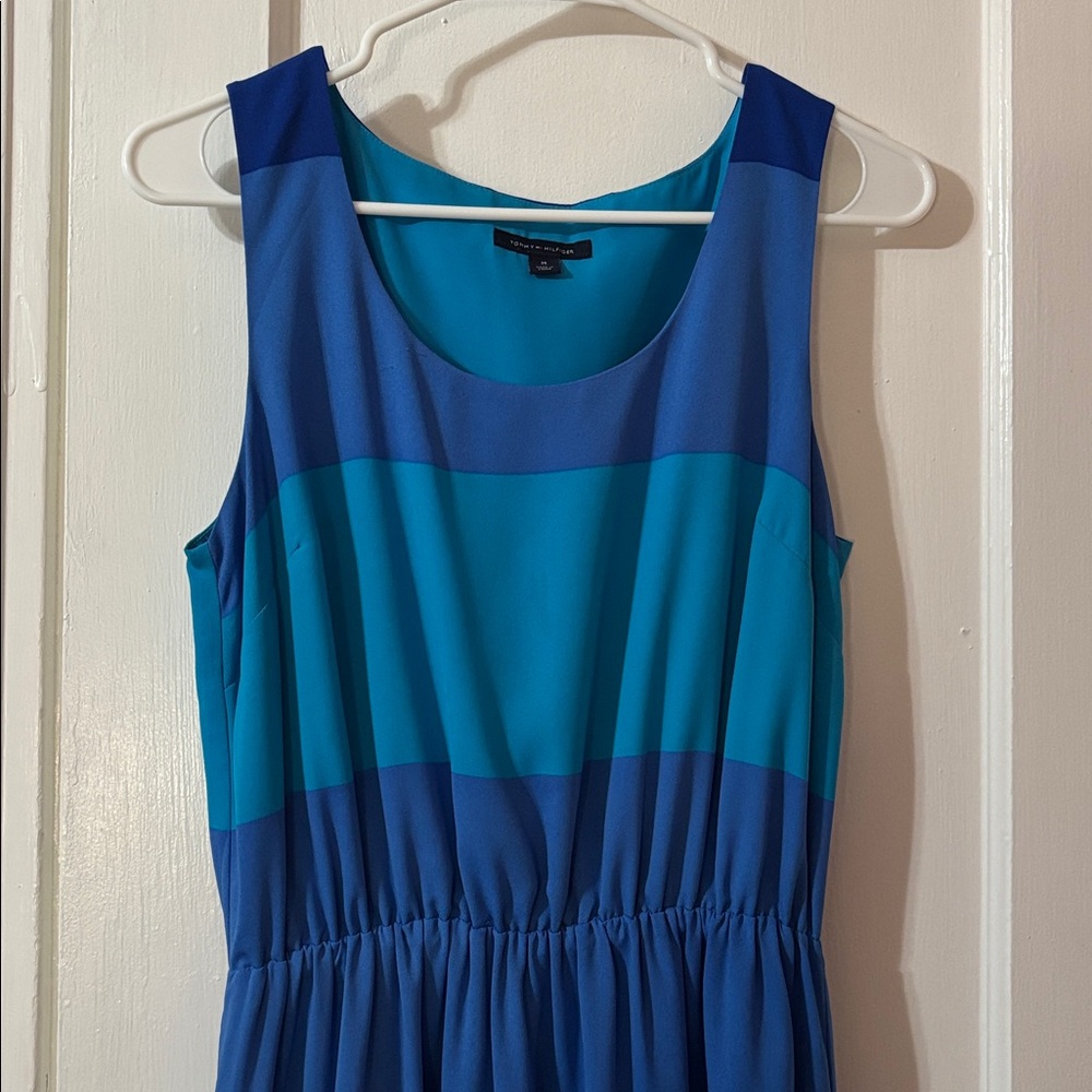 Tommy Hilfiger Blue Striped Maxi Dress Size M